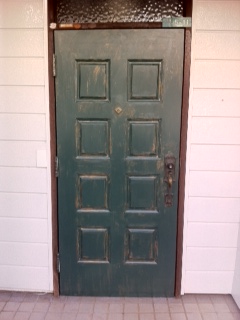 玄関ドア緑